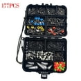 thumbnail image 1 of 177 Pieces Fishing Accessories Kit with Tackle Box, Fishing Bead, Luminous Triple Rolling Swivel, Barrel Swivel, Space Bean, Pin, Fishing Swivel, Jig Hook, Fish Sinker, 1 of 8
