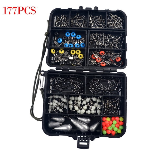 Hxlamzoo Fishing Bait Set Fishing Set Crank Hook Lead Pendant Accessories, Stainless Steel, Not Easy To Deform, Great Gift For Fisherman 177PCS
