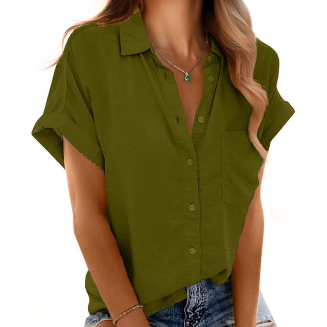 Blusas y camisas con botones Mintreus para mujer, verano