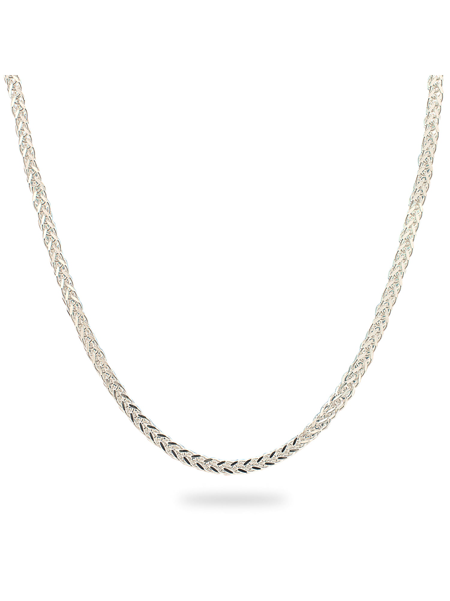 Sterling .925 Silver Rhodium 1.1mm Diamond Cut Round Box Chain 16-24 Necklace Lobster Clasp by IcedTime