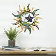 thumbnail image 2 of DecMode Multi Colored Metal Sun and Moon Indoor Outdoor Abstract Patterned Home Wall Decor with Yellow and Blue Accents, 25" x 1" x 25", 2 of 12