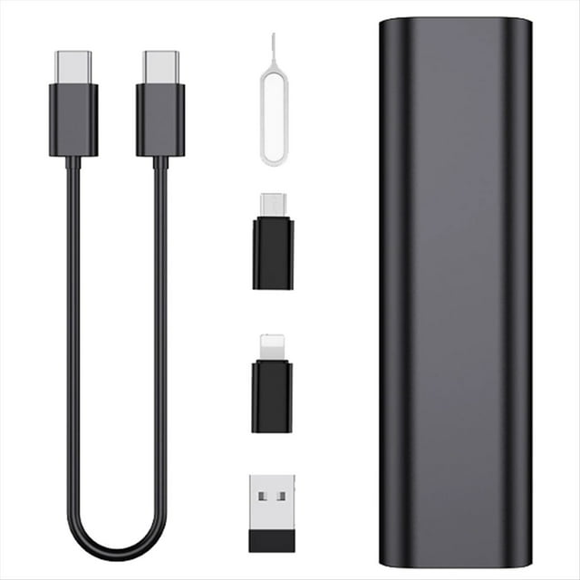 PD60W USB C to Type C Cable Fast Charging Travel Multi Functional USB Adapter SD Card Storage Box,1 * Functional Storage Box,Black