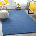 thumbnail image 2 of BoutiqueRugs Findlay Boho Hand Loomed Wool Natural Fiber Soft Area Rug - Modern Minimalist Solid Blue Color Carpet for Living Room, Bedroom - Navy - 9'9" Round, 2 of 15