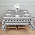 thumbnail image 3 of Black Geometric Border Pattern Square Tablecloth,Waterproof Square Table Cover,Wipeable Spillproof Washable Table Cover for Home Kitchen Party Decor 42"X42"(107x107cm), 3 of 6