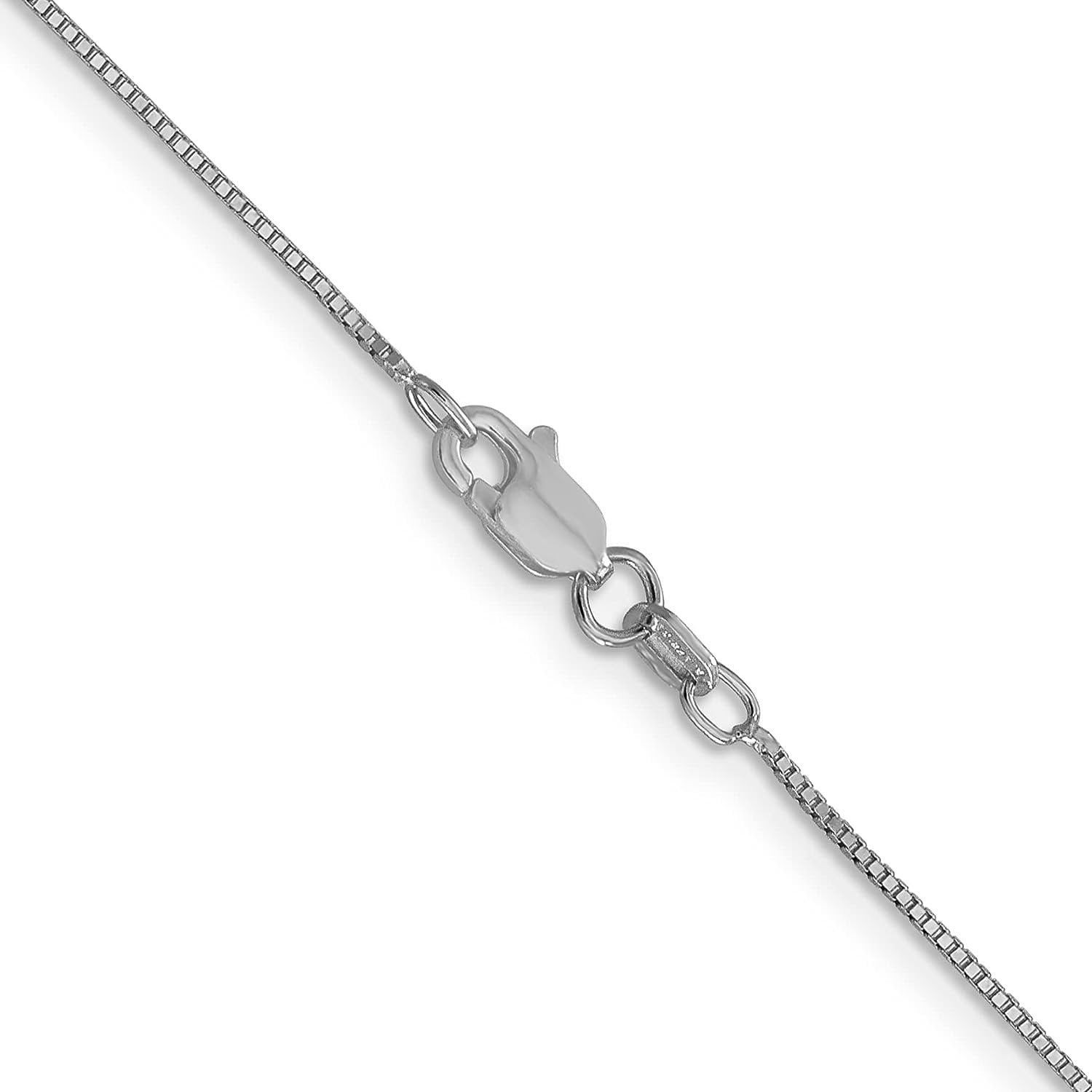 Avariah Diamonds Solid 10K White Gold 0.9mm Box Chain - 16"