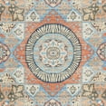 thumbnail image 6 of SAFAVIEH Saffron Leighton Border Cotton Area Rug, Orange/Blue, 5' x 8', 6 of 7