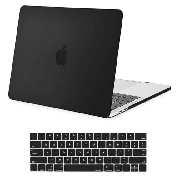 Mosiso 2 in 1 MacBook Pro 13 inch Case A2159/A1989/A1706/A1708, Plastic Hard Shell Case&Keyboard Cover for New Macbook Pro 13" with/without Touch Bar, Black