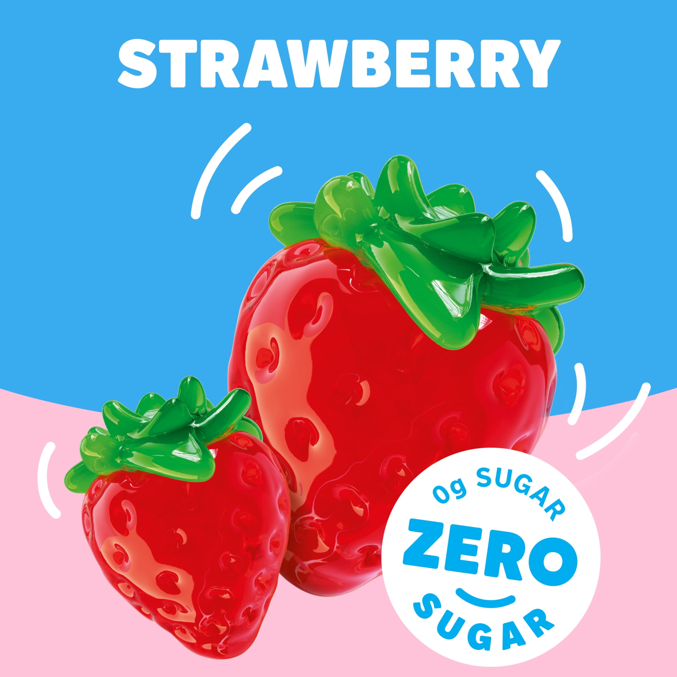 Jell-O Strawberry Zero Sugar Low Calorie Gelatin Dessert Mix, 0.3 oz Box