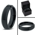 thumbnail image 5 of Charming Jewelers Tungsten Wedding Band Ring 6mm for Men Women Comfort Fit Black Beveled Edge Polished Lifetime Guarantee Size 9, 5 of 5