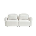 thumbnail image 6 of Miekor Furniture Living Room Furniture Lazy Sofa Loveseat Teddy Fabric White W4US0108, 6 of 8