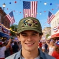 thumbnail image 5 of TOWED22 250 Anniversary USA Hat, Adjustable 250 Year American Anniversary Hat, Fully embroidered style E, 5 of 9