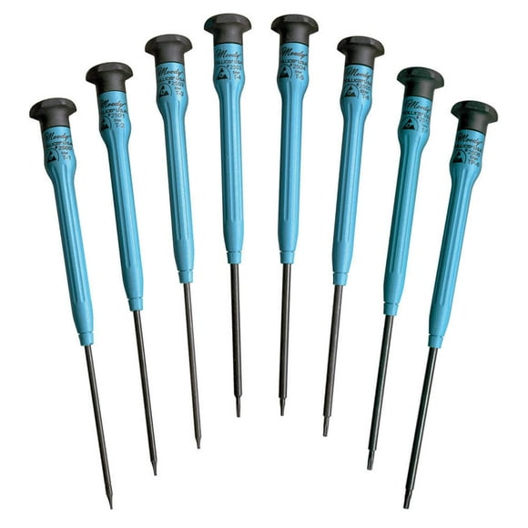 Moody Tools 58-0451 Chromium Vanadium Steel Star Screwdriver Set, 8-Piece
