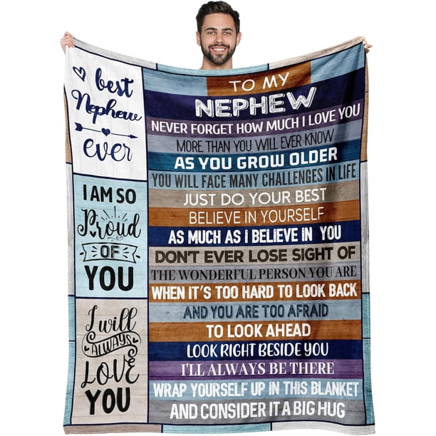 LHSHID Nephew Gifts from Auntie Nephew Fathers Day Blanket Gifts Gifts for Nephew from Aunt Uncle Birthday Gifts Idea for Nephew Best Nephew Ever Gifts Graduation Gift for Nephew 50"x60"