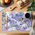 thumbnail image 2 of Purple Onion Flowers Placemats Set of 4, Spring Floral Dandelion Botanical Placemats for Dining Table, Place Mats for Kitchen Tabletop, Waterproof Wipeable Dining Table Mats Set, 2 of 9