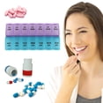 thumbnail image 2 of One Week Pill Organizer | Double-Row Portable Medicine Box | 7-Day Sealed Storage Container | Travel-Friendly Weekly Medication Organizer | Blue or Purple, 2 of 3