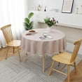 thumbnail image 4 of Round Table Cover Cotton Linen Tassels Tablecloth Stain Resistant Table Mat Kitchen Dining Tablecloth Home Decor 120/140cm (Beige 140cm), 4 of 7