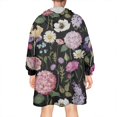 thumbnail image 2 of Wearable Oversized Blanket,Pioneer Flower Floral Print Pattern Wearable Blanket Hoodie for Adults,Cozy Hooded Blankets with Super Pockets,Super Warm Fuzzy Pullover for Women & Men, 2 of 6