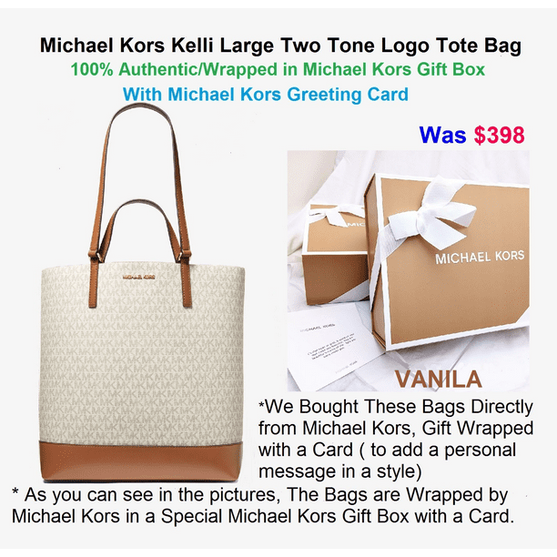 MICHAEL MICHAEL KORS KELLI Large Two-Tone Logo Tote Bag, 