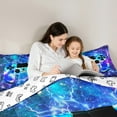 thumbnail image 5 of Homewish Abstract Gamer Bedding Comforter Set 2pcs for Teens Boys Girls,Lightning Video Game Twin Comforter Sets Microfiber,Universe Galaxy Breathable Bedding Set,Breathable Home Decor,Reversible, 5 of 8