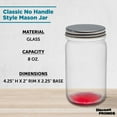thumbnail image 4 of Small Mason Jars with Lids Set 8 oz. Set of 10, Bulk Pack - Glass Jars for Overnight Oats, Candies, Fruits, Pickles, Spices, Beverages - Red, 4 of 5