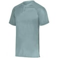 thumbnail image 2 of Augusta 2XL Attain Wicking Two-Button Baseball Jersey Blue Grey 1565, 2 of 3