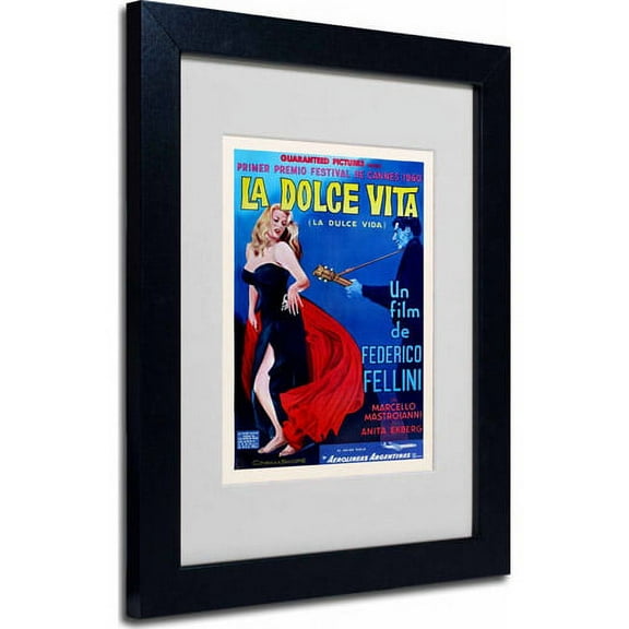 Matted art under acrylic in a black frame