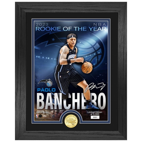 Highland Mint Paolo Banchero Orlando Magic 13'' x 16'' 2023 Rookie Of The Year Bronze Coin Photo Mint