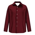 thumbnail image 4 of Business Casual Dress Shirts For Men Solid Lapel Collar Long Sleeve Button Down Regular Fit Poplin Material Fall Work Shirts Wide Color Range, 4 of 5
