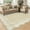 Beige, variant on COZONY 9'x12' Scalloped Washable Area Rug, Extra Large Non-Slip Low Pile Carpet for Living Room, Dining Room, High Traffic Areas, Black