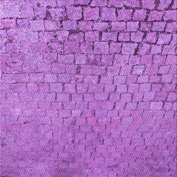 Ahgly Company Machine Washable Indoor Square Transitional Heliotrope Purple Area Rugs, 5' Square