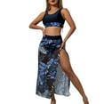 thumbnail image 2 of Warop Women's Bikini Mesh Long Skirt 3-Piece Set, 2-Piece Swimsuit for Beach and Resort, 2 of 9