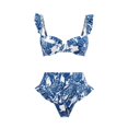 thumbnail image 4 of Womens One Piece Tankini Swimsuit with Maxi Wrap Skirt Summer Floral Printed Two Piece Tummy Control Bathing Suit, 4 of 6