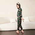 thumbnail image 4 of Family Matching Christmas Jumpsuit, Cute Vacation Reindeer Print One Piece Pajamas, Hooded Holiday Sleepwear Nightwear, 4 of 11