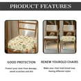 thumbnail image 6 of HELLHERO Daisy Dog Paw Print Dining Chair Covers Set of 2, Seat Covers for Dining Room with Elastic Band, Anti-dust Kitchen Chair Seat Slipcovers, Yellow, 6 of 7