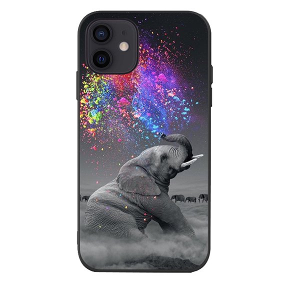 DMERBYL Compatible with iPhone 15(6.1 inch) Case,True Colors Elephant iPhone Cases for Girls,Graphic Design Shockof Anti-Scratch Case