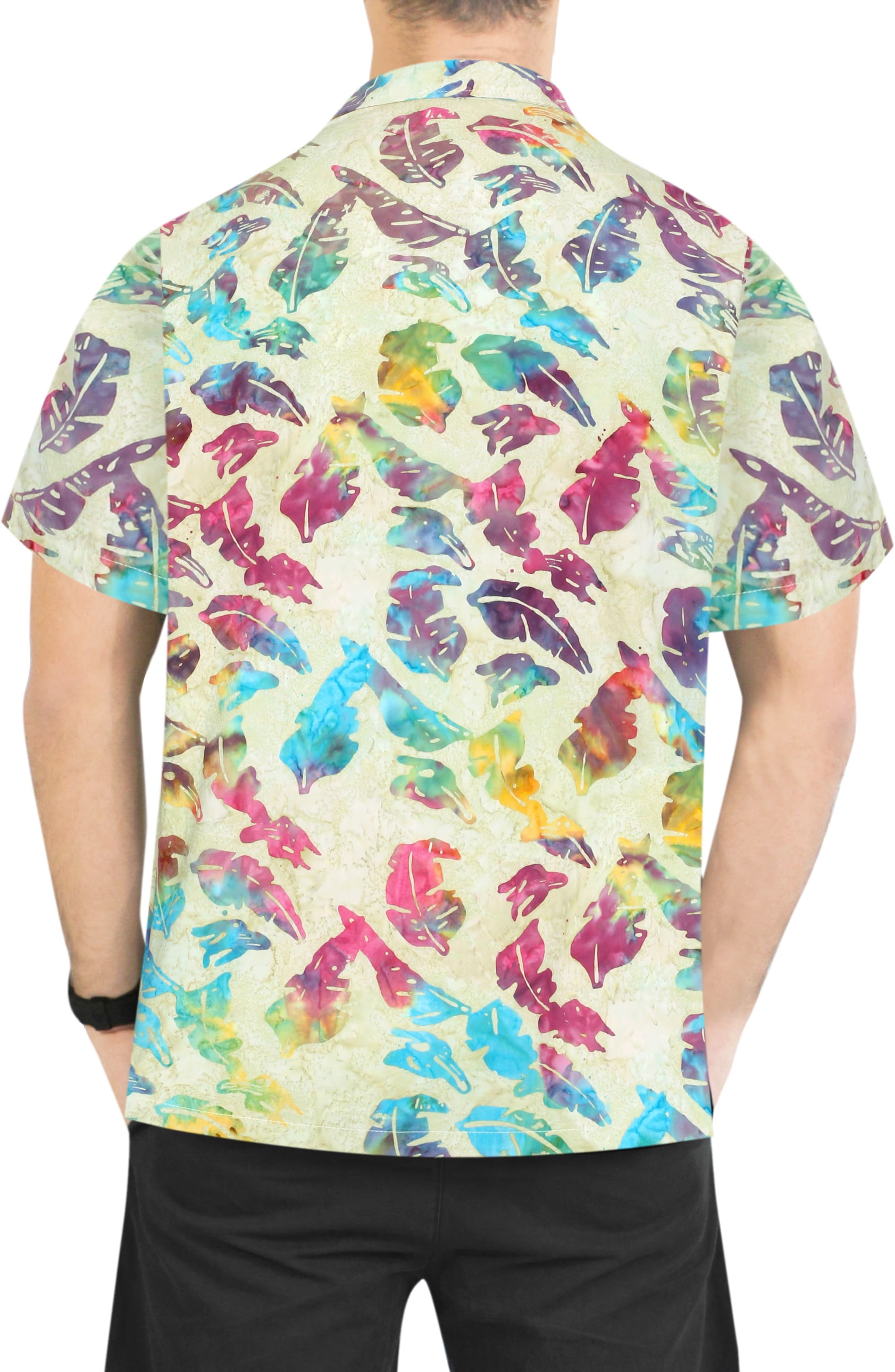 Mens Boys Casual Shirts,RNTOP Hawaiian Tropic Cotton Shirt Button-Down Short Sleeve Beach Aloha Shirts