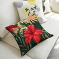 thumbnail image 5 of red flower tropical leaves Linen toss pillowcase decoration pillowcase gifting preferred 18x18 inch cushion cover sofa pillowcase sofa bedroom living room car, 5 of 8