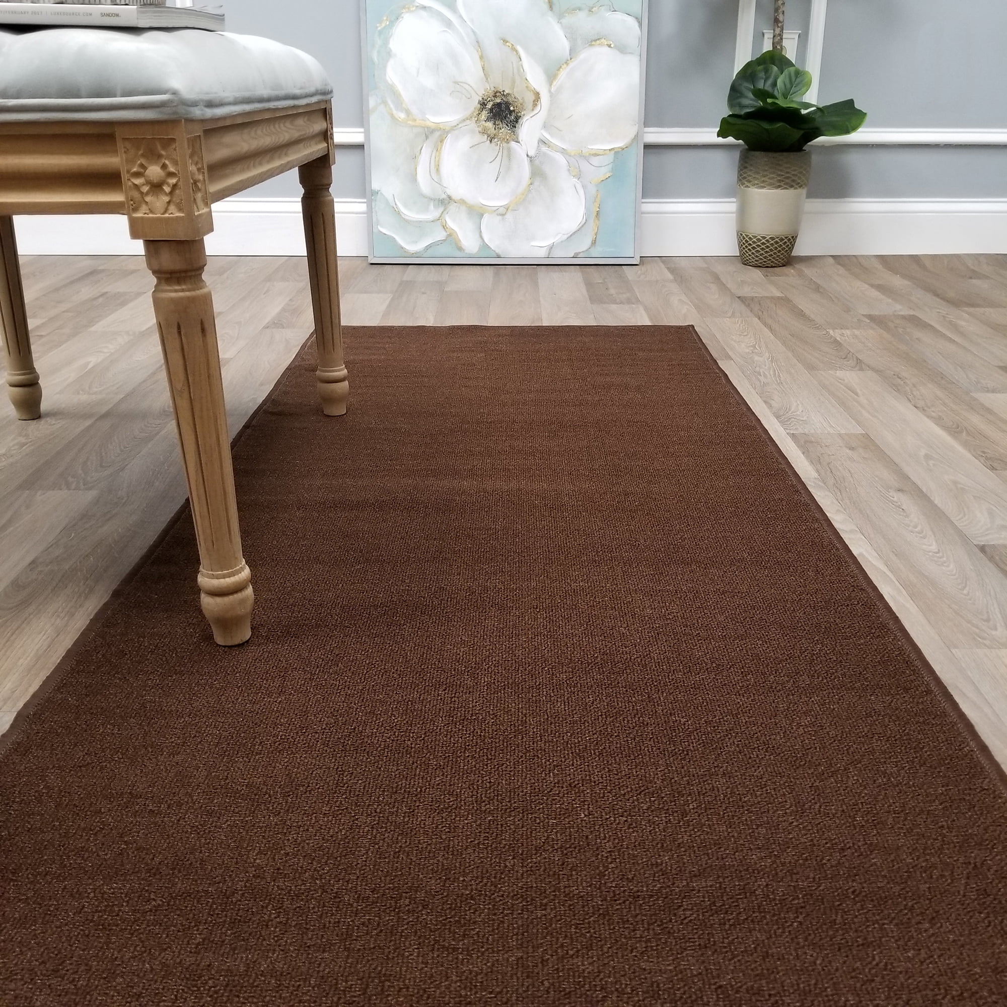 Your Choice Length & Color Solid NonSlip Carpet Runner Rug Rubber