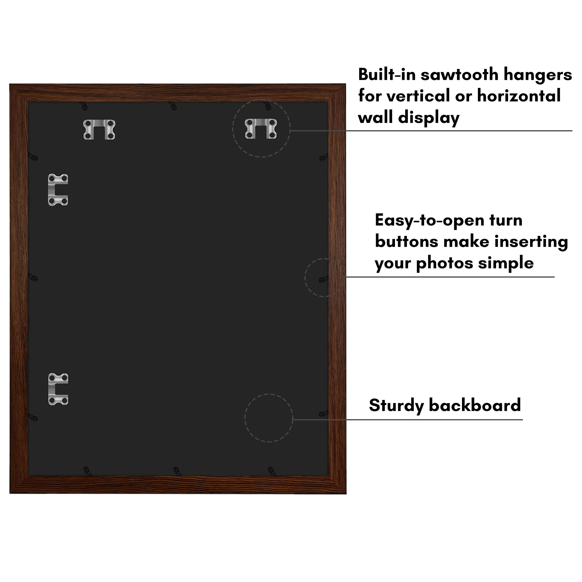 Americanflat 16x20 Picture Frame shaped elevate cherished photos unique expertly crafted border durable - Walnut