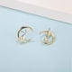thumbnail image 3 of Pendientes de mujer de latón bañado en oro, lindo gatito sentado en la luna Gold Orn, 3 of 4