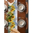 thumbnail image 5 of Summer Sunflower Burlap Cotton Table Runner 13x70 Inches Long, Spring Pastoral Retro Mountain Floral Farmhouse Table Runners, Outdoor Dining Tablecloths Decor for Baby Shower/Party/Wedding, 5 of 6