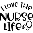 thumbnail image 1 of I Love The Nurse Life Stethoscope Registered Hospital Job Help Wall Decals for Walls Peel and Stick wall art murals Black Large 36 Inch, 1 of 2