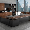 thumbnail image 4 of Luxury Drawers Office Desk Storage Long Shelf Modern Monitor Computer Desks Supplies Setup Mesa De Computador Modern Furniture My Lux Decor Round, 4 of 22