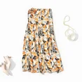 thumbnail image 4 of Falda de cintura estampada de moda Vestido largo de seda Novedad de verano 2022 Falda de seda auténtica de Southern Oil Factory para mujer, 4 of 5