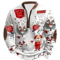 thumbnail image 1 of Camisa de Manga Larga de Poliéster Hombres Camuflaje Impresión Mitad Cremallera Cuello Redondo Suéter Casual Suave para Al Aire Libre Diario, 1 of 3