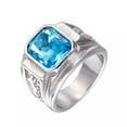 thumbnail image 6 of 7-color Stones Engagement 17mm Rings 316L Stainless Steel Men's Silver Size 7-13, 6 of 7