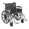 Drive Medical Sentra Extra Heavy Duty Wheelchair, Detachable Full Arms, Swing away Footrests, 24" Seat