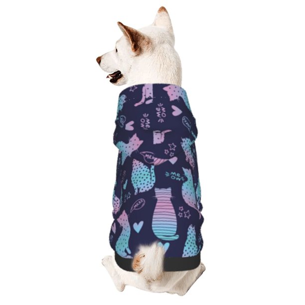 Balery Silhouette Cats Sudadera con Capucha para Perros Pequeños – Ropa para Mascotas, Disfraz para Perros y Gatos, Ideal para Fiestas y Cosplay-Small