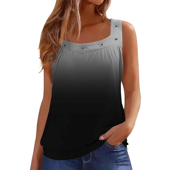 Bovemsi Women's Tanks & Camis Simple Small Ring Square Neck Vest Fashionable Casual Top Daily Commuting Black Camisole