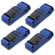 HeroFiber Blue Luggage Belts Suitcase Straps Adjustable and Durable, Travel Case Accessories, 4 Pack